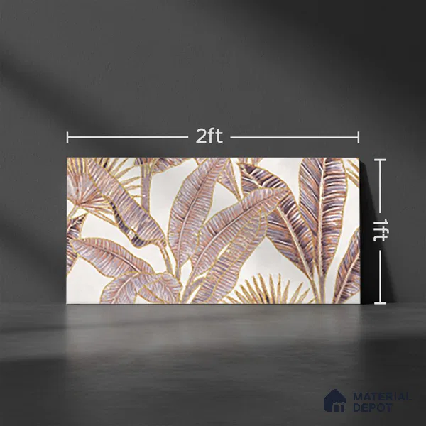 Floral Wall Tile TL 09994 B Fantasy Pink Baige - 1A 2 ft x 1 ft Pink Ceramic Glue Matte Finish Decor A Tile - 9 mm | Ideal for Living Room, Bathroom, Kitchen | Please Expect a Slight Variation of Pattern