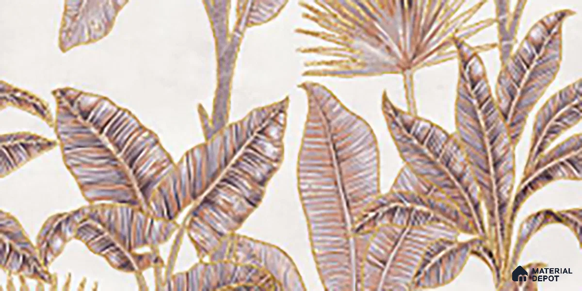 Floral Wall Tile TL 09994 C Fantasy Pink Baige - 1B 2 ft x 1 ft Pink Ceramic Glue Matte Finish Decor B Tile - 9 mm | Ideal for Living Room, Bathroom, Kitchen | Please Expect a Slight Variation of Pattern