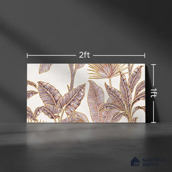 Floral Wall Tile TL 09994 C Fantasy Pink Baige - 1B 2 ft x 1 ft Pink Ceramic Glue Matte Finish Decor B Tile - 9 mm | Ideal for Living Room, Bathroom, Kitchen | Please Expect a Slight Variation of Pattern