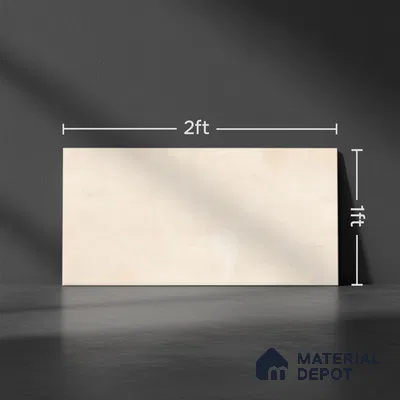 Stone Wall Tile TL 09994 D Fantasy Ivory 2 ft x 1 ft Beige Ceramic Glue Matte Finish Plain Tile - 9 mm | Ideal for Living Room, Bathroom, Kitchen