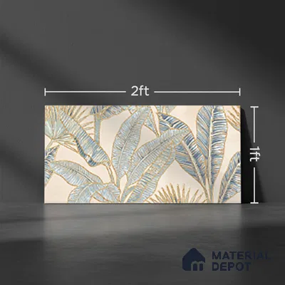Floral Wall Tile TL 09994 E Fantasy Ivory Decor - 1A 2 ft x 1 ft Pink Ceramic Glue Matte Finish Decor A Tile - 9 mm | Ideal for Living Room, Bathroom, Kitchen | Please Expect a Slight Variation of Pattern
