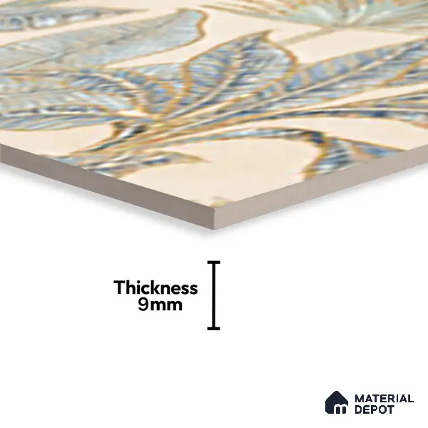 Floral Wall Tile TL 09994 F Fantasy Ivory Decor - 1B 2 ft x 1 ft Pink Ceramic Glue Matte Finish Decor B Tile - 9 mm | Ideal for Living Room, Bathroom, Kitchen | Please Expect a Slight Variation of Pattern
