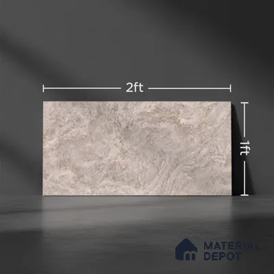 Marble Wall Tile TL 09750 B  2 ft x 1 ft  Ceramic Glossy Finish Dark Tile - 9 mm | Ideal for Bathroom, Kitchen