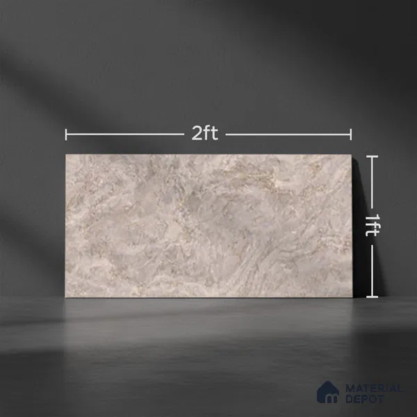 Marble Wall Tile TL 09750 B  2 ft x 1 ft  Ceramic Glossy Finish Dark Tile - 9 mm | Ideal for Bathroom, Kitchen