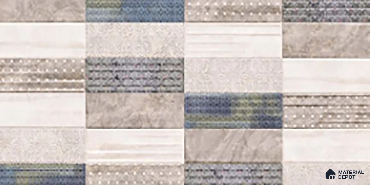 Patterned Wall Tile TL 09750 C 2 ft x 1 ft Ceramic Glossy Finish Highlighter 1 Tile - 9 mm | Ideal for Bathroom, Kitchen | Please Expect a Slight Variation of Pattern