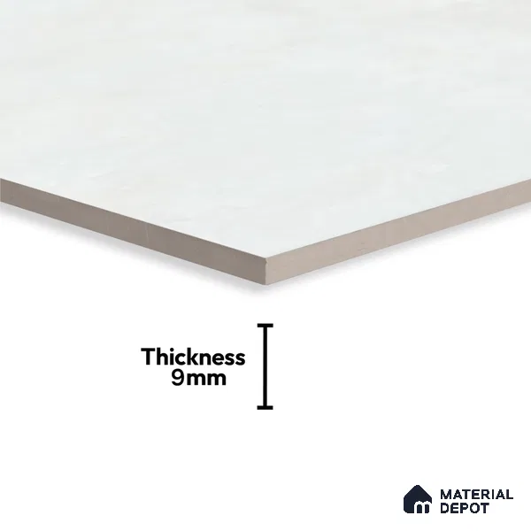 Stone Wall Tile TL 09997 Leaf Silvar 2 ft x 1 ft Silver Ceramic Glossy Finish Plain Tile - 9 mm | Ideal for Living Room, Bathroom, Kitchen