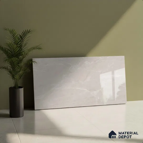 Marble Wall Tile TL 09748 B  2 ft x 1 ft Cream Ceramic Glossy Finish Light Tile - 9 mm | Ideal for Bathroom, Kitchen