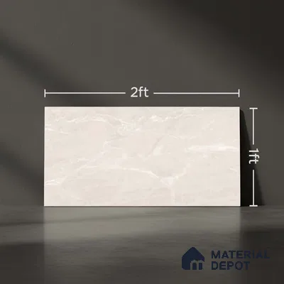 Marble Wall Tile TL 09748 B  2 ft x 1 ft Cream Ceramic Glossy Finish Light Tile - 9 mm | Ideal for Bathroom, Kitchen