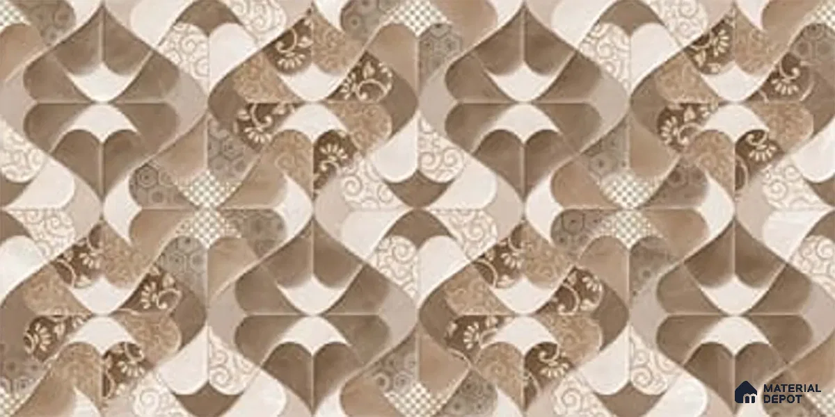 Patterned Wall Tile TL 09748  2 ft x 1 ft Multi Colour Ceramic Glossy Finish Highlighter 1 Tile - 9 mm | Ideal for Bathroom, Kitchen | Please Expect a Slight Variation of Pattern