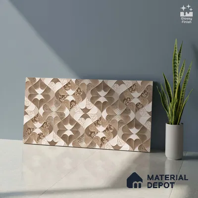 Patterned Wall Tile TL 09748  2 ft x 1 ft Multi Colour Ceramic Glossy Finish Highlighter 1 Tile - 9 mm | Ideal for Bathroom, Kitchen | Please Expect a Slight Variation of Pattern