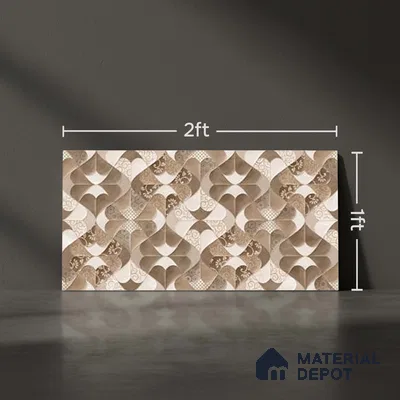 Patterned Wall Tile TL 09748  2 ft x 1 ft Multi Colour Ceramic Glossy Finish Highlighter 1 Tile - 9 mm | Ideal for Bathroom, Kitchen | Please Expect a Slight Variation of Pattern