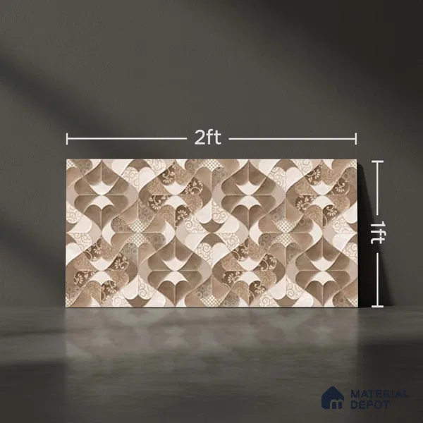 Patterned Wall Tile TL 09748  2 ft x 1 ft Multi Colour Ceramic Glossy Finish Highlighter 1 Tile - 9 mm | Ideal for Bathroom, Kitchen | Please Expect a Slight Variation of Pattern