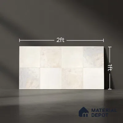 Stone Wall Tile TL 09729 24274 2 ft x 1 ft Cream Ceramic Glossy Finish Light Tile - 9 mm | Ideal for Bathroom, Kitchen
