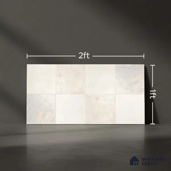 Stone Wall Tile TL 09729 24274 2 ft x 1 ft Cream Ceramic Glossy Finish Light Tile - 9 mm | Ideal for Bathroom, Kitchen