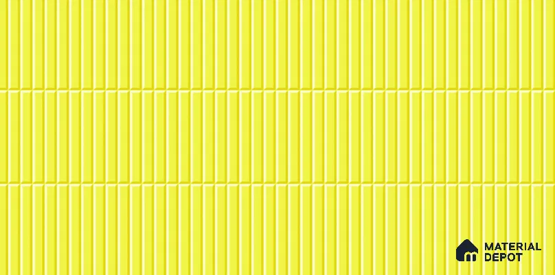 Faux Subway Tile TL 08030 C  Marigold Track Yellow 2 ft x 1 ft Ceramic Glossy Finish - 9 mm | Suitable for Bathroom & Kitchen | Please Expect a Slight Variation of Pattern