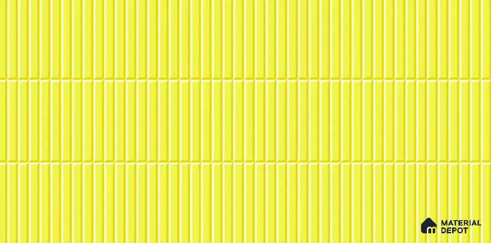 Faux Subway Tile TL 08030 C Marigold Track Yellow 2 ft x 1 ft Ceramic Glossy Finish - 9 mm | Suitable for Bathroom & Kitchen | Please Expect a Slight Variation of Pattern