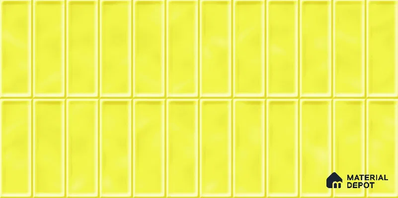 Faux Subway Tile TL 08030 B  Amberline Yellow 2 ft x 1 ft Ceramic Glossy Finish - 9 mm | Suitable for Bathroom & Kitchen | Please Expect a Slight Variation of Pattern