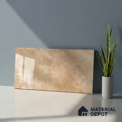 Stone Wall Tile TL 09736 B 25145 2 ft x 1 ft Brown Ceramic Glossy Finish Dark Tile - 9 mm | Ideal for Bathroom, Kitchen
