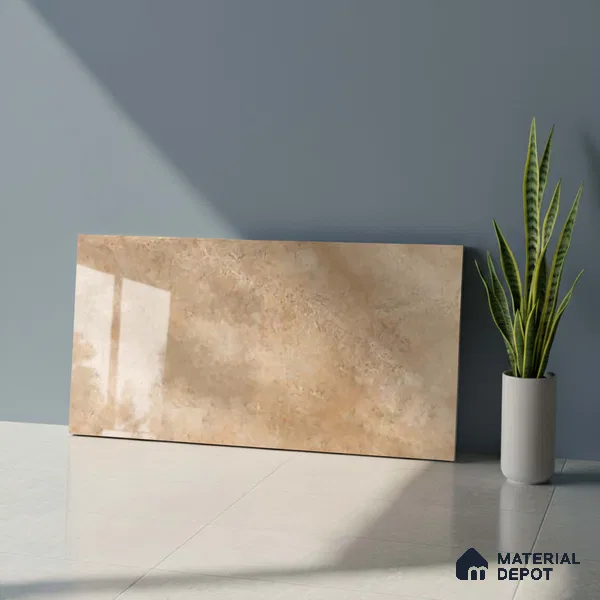 Stone Wall Tile TL 09736 B 25145 2 ft x 1 ft Brown Ceramic Glossy Finish Dark Tile - 9 mm | Ideal for Bathroom, Kitchen