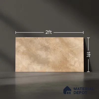 Stone Wall Tile TL 09736 B 25145 2 ft x 1 ft Brown Ceramic Glossy Finish Dark Tile - 9 mm | Ideal for Bathroom, Kitchen