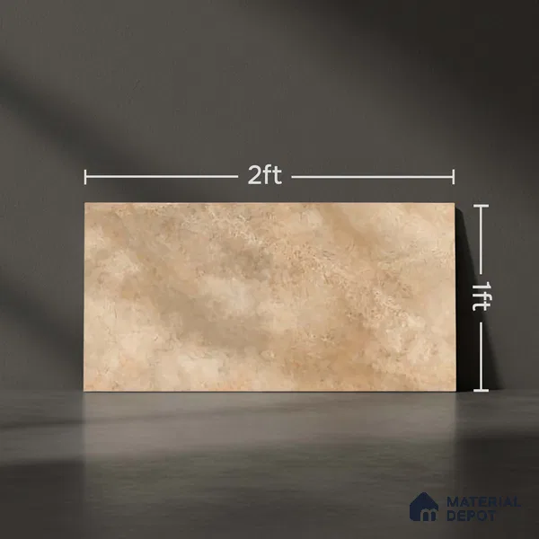 Stone Wall Tile TL 09736 B 25145 2 ft x 1 ft Brown Ceramic Glossy Finish Dark Tile - 9 mm | Ideal for Bathroom, Kitchen