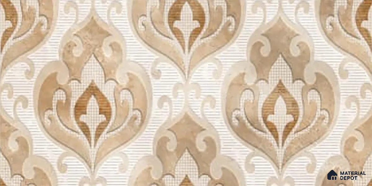 Patterned Wall Tile TL 09736 C 25145 2 ft x 1 ft Multi Colour Ceramic Glossy Finish Highlighter 1 Tile - 9 mm | Ideal for Bathroom, Kitchen | Please Expect a Slight Variation of Pattern