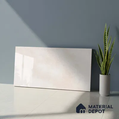 Stone Wall Tile TL 09736 25145 2 ft x 1 ft Cream Ceramic Glossy Finish Light Tile - 9 mm | Ideal for Bathroom, Kitchen