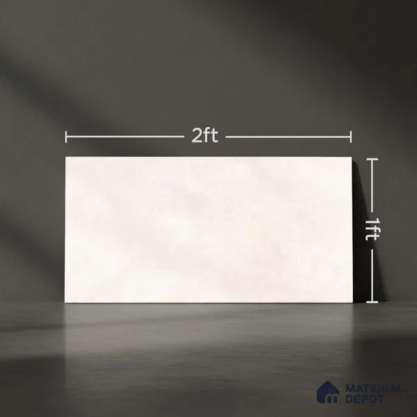 Stone Wall Tile TL 09736 25145 2 ft x 1 ft Cream Ceramic Glossy Finish Light Tile - 9 mm | Ideal for Bathroom, Kitchen