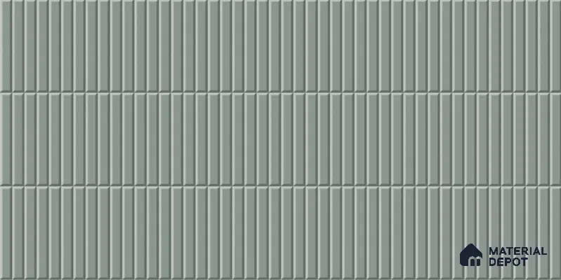 Faux Subway Tile TL 08024 C  Sage Rise Grey 2 ft x 1 ft Ceramic Glossy Finish - 9 mm | Suitable for Bathroom & Kitchen | Please Expect a Slight Variation of Pattern