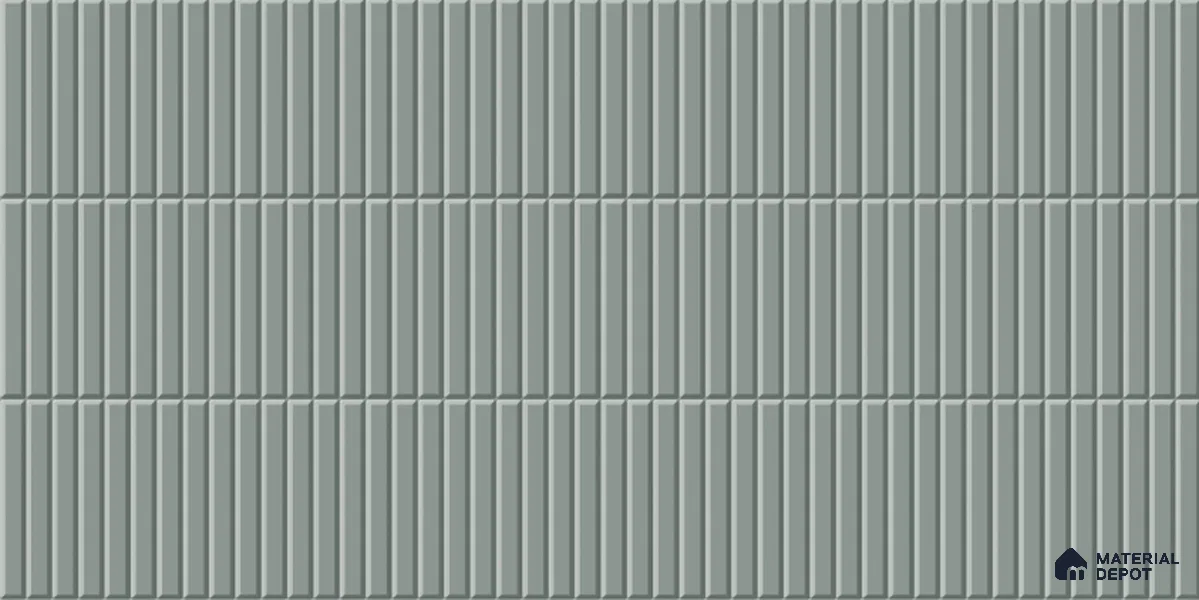 Faux Subway Tile TL 08024 C Sage Rise Grey 2 ft x 1 ft Ceramic Glossy Finish - 9 mm | Suitable for Bathroom & Kitchen | Please Expect a Slight Variation of Pattern