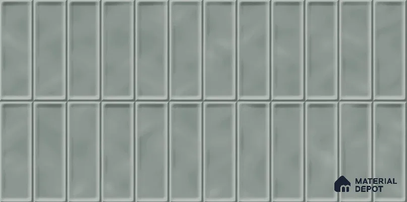 Faux Subway Tile TL 08024 B  Aloe Tread Grey 2 ft x 1 ft Ceramic Glossy Finish - 9 mm | Suitable for Bathroom & Kitchen | Please Expect a Slight Variation of Pattern