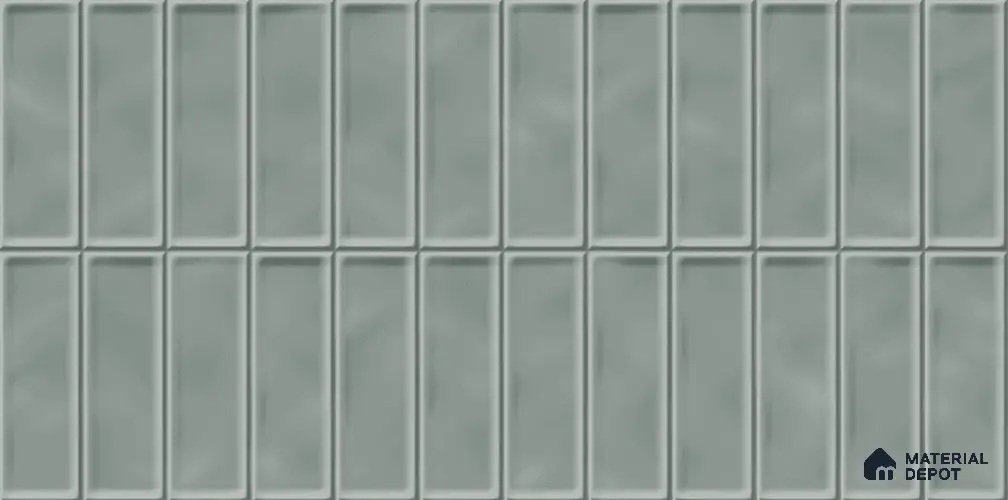 Faux Subway Tile TL 08024 B  Aloe Tread Grey 2 ft x 1 ft Ceramic Glossy Finish - 9 mm | Suitable for Bathroom & Kitchen | Please Expect a Slight Variation of Pattern