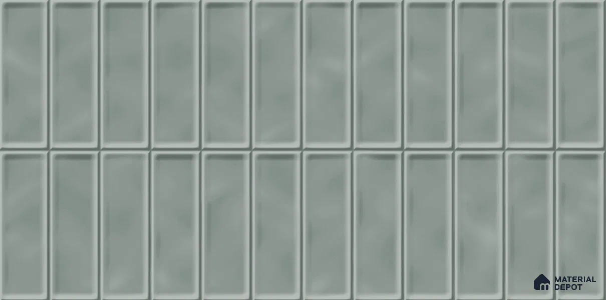 Faux Subway Tile TL 08024 B Aloe Tread Grey 2 ft x 1 ft Ceramic Glossy Finish - 9 mm | Suitable for Bathroom & Kitchen | Please Expect a Slight Variation of Pattern