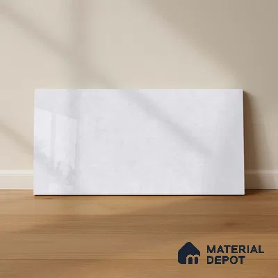 Stone Wall Tile TL 09733 225017 2 ft x 1 ft White Ceramic Glossy Finish Light Tile - 9 mm | Ideal for Bathroom, Kitchen