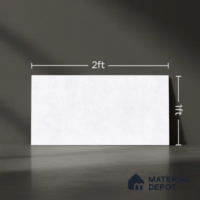 Stone Wall Tile TL 09733 225017 2 ft x 1 ft White Ceramic Glossy Finish Light Tile - 9 mm | Ideal for Bathroom, Kitchen