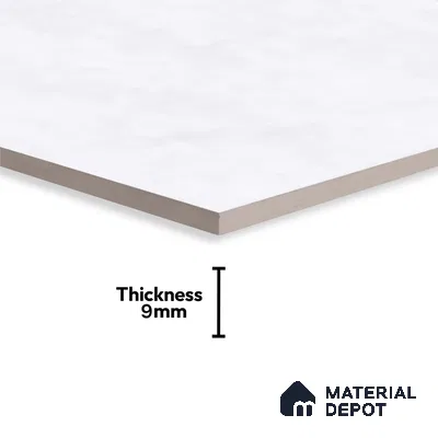 Stone Wall Tile TL 09733 225017 2 ft x 1 ft White Ceramic Glossy Finish Light Tile - 9 mm | Ideal for Bathroom, Kitchen