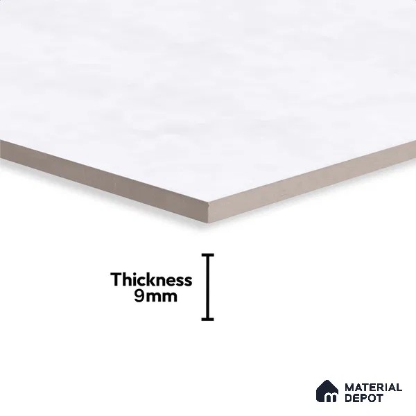 Stone Wall Tile TL 09733 225017 2 ft x 1 ft White Ceramic Glossy Finish Light Tile - 9 mm | Ideal for Bathroom, Kitchen