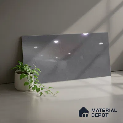 Stone Wall Tile TL 09996 C Leafty Gray 2 ft x 1 ft Black Ceramic Glue Matte Finish Plain Gray Tile - 9 mm | Ideal for Living Room, Bathroom, Kitchen