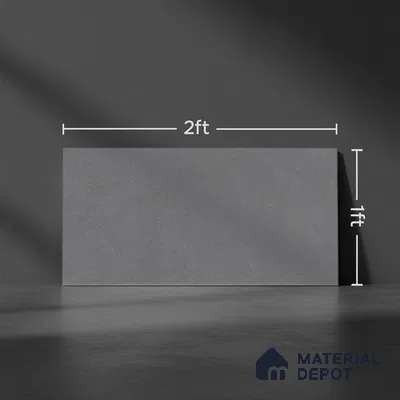 Stone Wall Tile TL 09996 C Leafty Gray 2 ft x 1 ft Black Ceramic Glue Matte Finish Plain Gray Tile - 9 mm | Ideal for Living Room, Bathroom, Kitchen