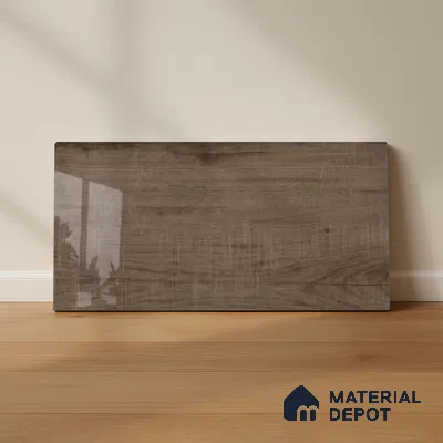 Wood Wall Tile TL 09737 B 25146 2 ft x 1 ft Brown Ceramic Glossy Finish Dark Tile - 9 mm | Ideal for Bathroom, Kitchen