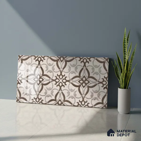 Patterned Wall Tile TL 09737 C 25146 2 ft x 1 ft Multi Colour Ceramic Glossy Finish Highlighter 1 Tile - 9 mm | Ideal for Bathroom, Kitchen | Please Expect a Slight Variation of Pattern
