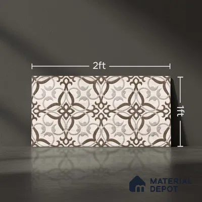 Patterned Wall Tile TL 09737 C 25146 2 ft x 1 ft Multi Colour Ceramic Glossy Finish Highlighter 1 Tile - 9 mm | Ideal for Bathroom, Kitchen | Please Expect a Slight Variation of Pattern