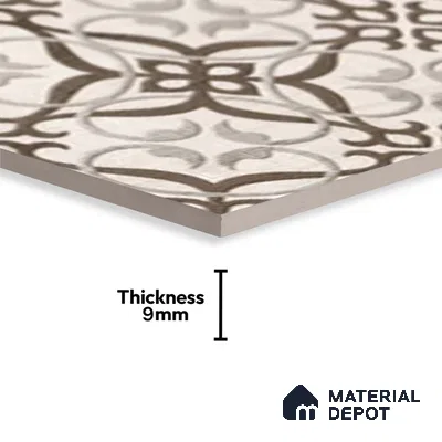 Patterned Wall Tile TL 09737 C 25146 2 ft x 1 ft Multi Colour Ceramic Glossy Finish Highlighter 1 Tile - 9 mm | Ideal for Bathroom, Kitchen | Please Expect a Slight Variation of Pattern