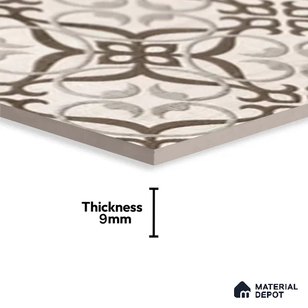 Patterned Wall Tile TL 09737 C 25146 2 ft x 1 ft Multi Colour Ceramic Glossy Finish Highlighter 1 Tile - 9 mm | Ideal for Bathroom, Kitchen | Please Expect a Slight Variation of Pattern