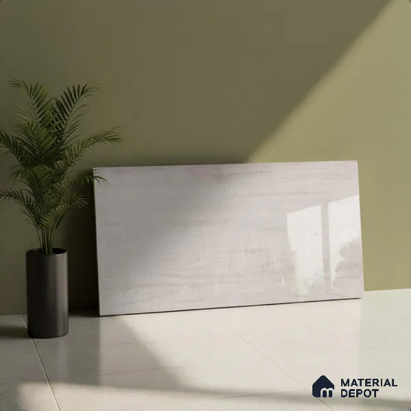 Wood Wall Tile TL 09737 25146 2 ft x 1 ft Cream Ceramic Glossy Finish Light Tile - 9 mm | Ideal for Bathroom, Kitchen