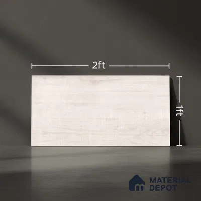 Wood Wall Tile TL 09737 25146 2 ft x 1 ft Cream Ceramic Glossy Finish Light Tile - 9 mm | Ideal for Bathroom, Kitchen