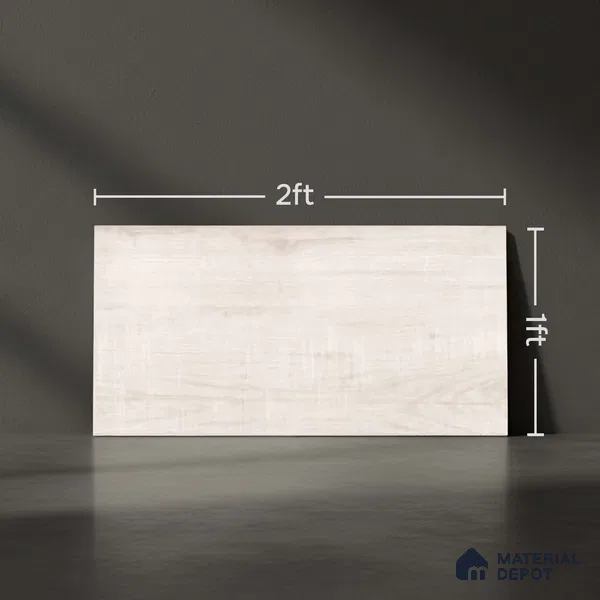 Wood Wall Tile TL 09737 25146 2 ft x 1 ft Cream Ceramic Glossy Finish Light Tile - 9 mm | Ideal for Bathroom, Kitchen