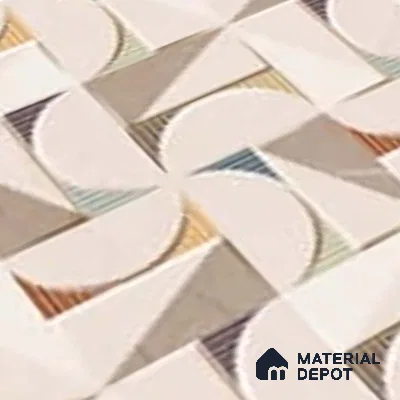 Patterned Wall Tile TL 09734 C 25110 2 ft x 1 ft Beige Ceramic Glossy Finish Highlighter 1 Tile - 9 mm | Ideal for Bathroom, Kitchen | Please Expect a Slight Variation of Pattern