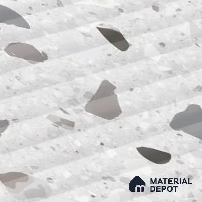 Terrazzo Wall Tile TL 09747 C  2 ft x 1 ft Grey Ceramic Glossy Finish Decor 2 Tile - 9 mm | Ideal for Bathroom, Kitchen