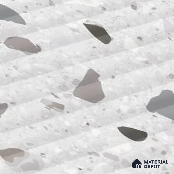 Terrazzo Wall Tile TL 09747 C 2 ft x 1 ft Grey Ceramic Glossy Finish Decor 2 Tile - 9 mm | Ideal for Bathroom, Kitchen